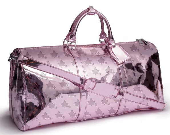 PINK METALLIC DUFFLE BAG