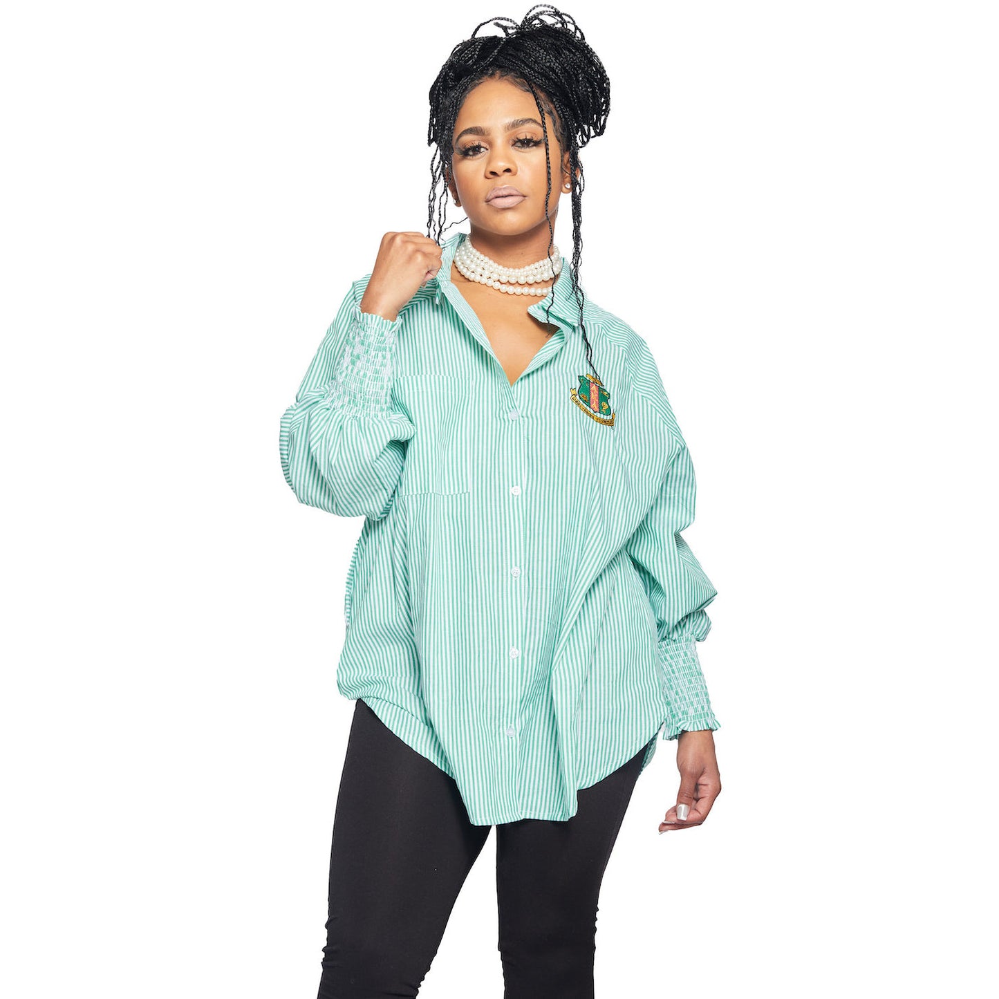 AKA® Pinstripe Oxford Button Down