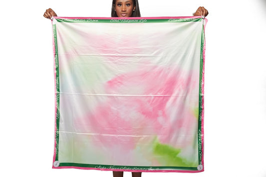 FOUNDERS SCARF (PINK/GREEN ABSTRACT)
