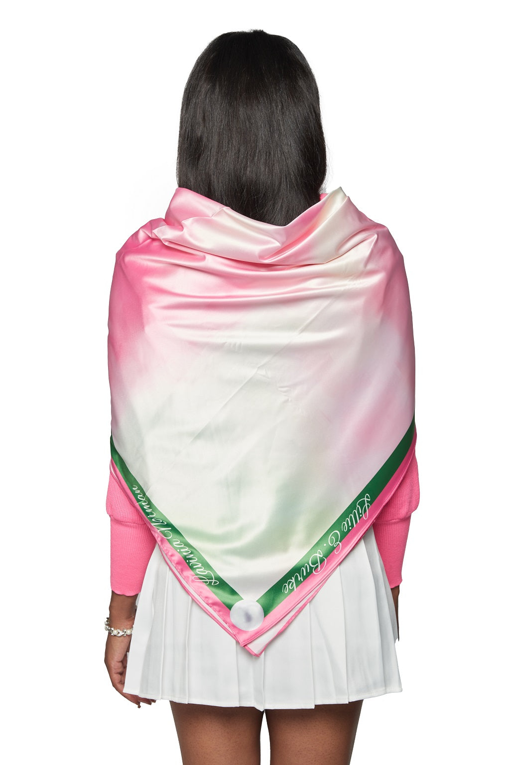 FOUNDERS SCARF (PINK/GREEN ABSTRACT)