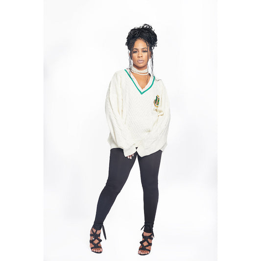 AKA® Oversized Cable Knit Sweater