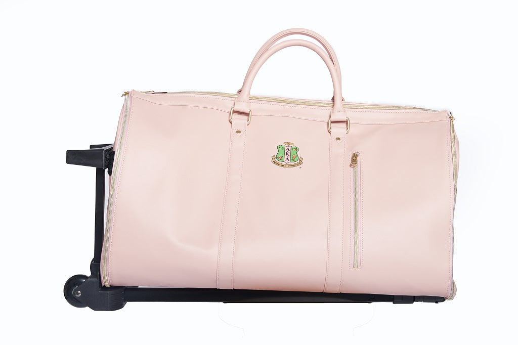 DUFFLE BAG ON WHEELS PINK WITH LOGO